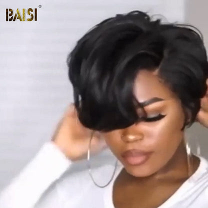 BAISI Short Style Side Part BoB Lace Wig