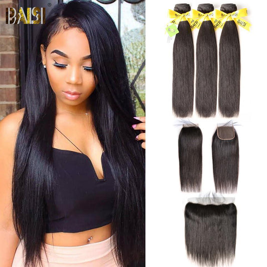 12A Raw Brazilian Straight bundles with Closure/Frontal Deal