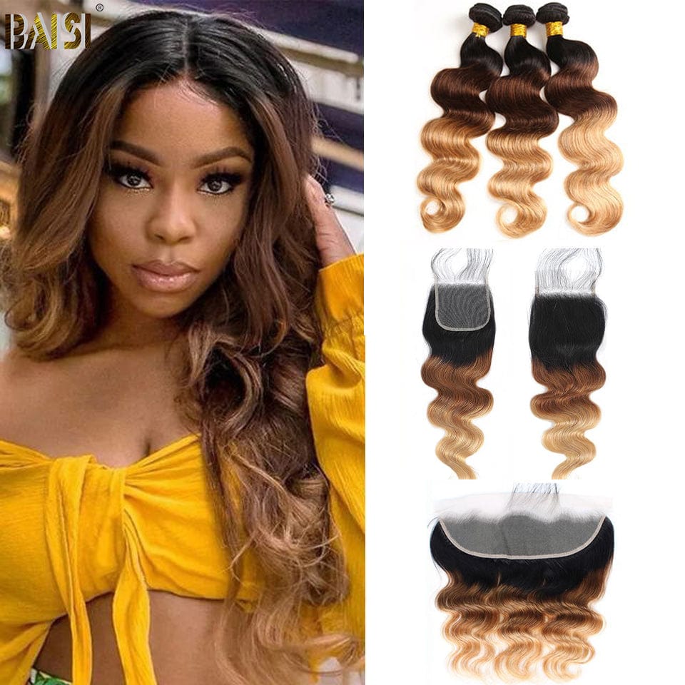 1b/#4/27 Body Wave Bundles with Closure / Frontal