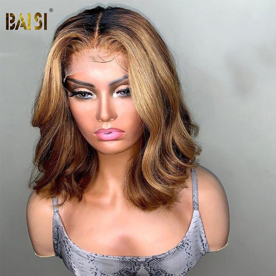 BAISI 1b#4mix 27 Bob Body Wave Wig