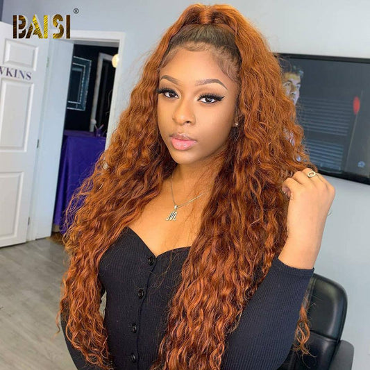 BAISI Color 1B/Ginger Orange Top Quality Customized Wig Natural Wave