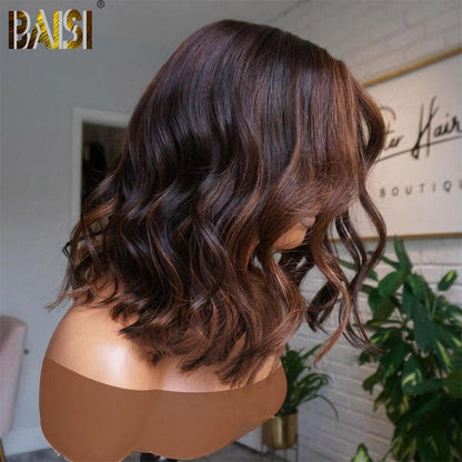 BAISI Honey Brown Wavy BoB Wig