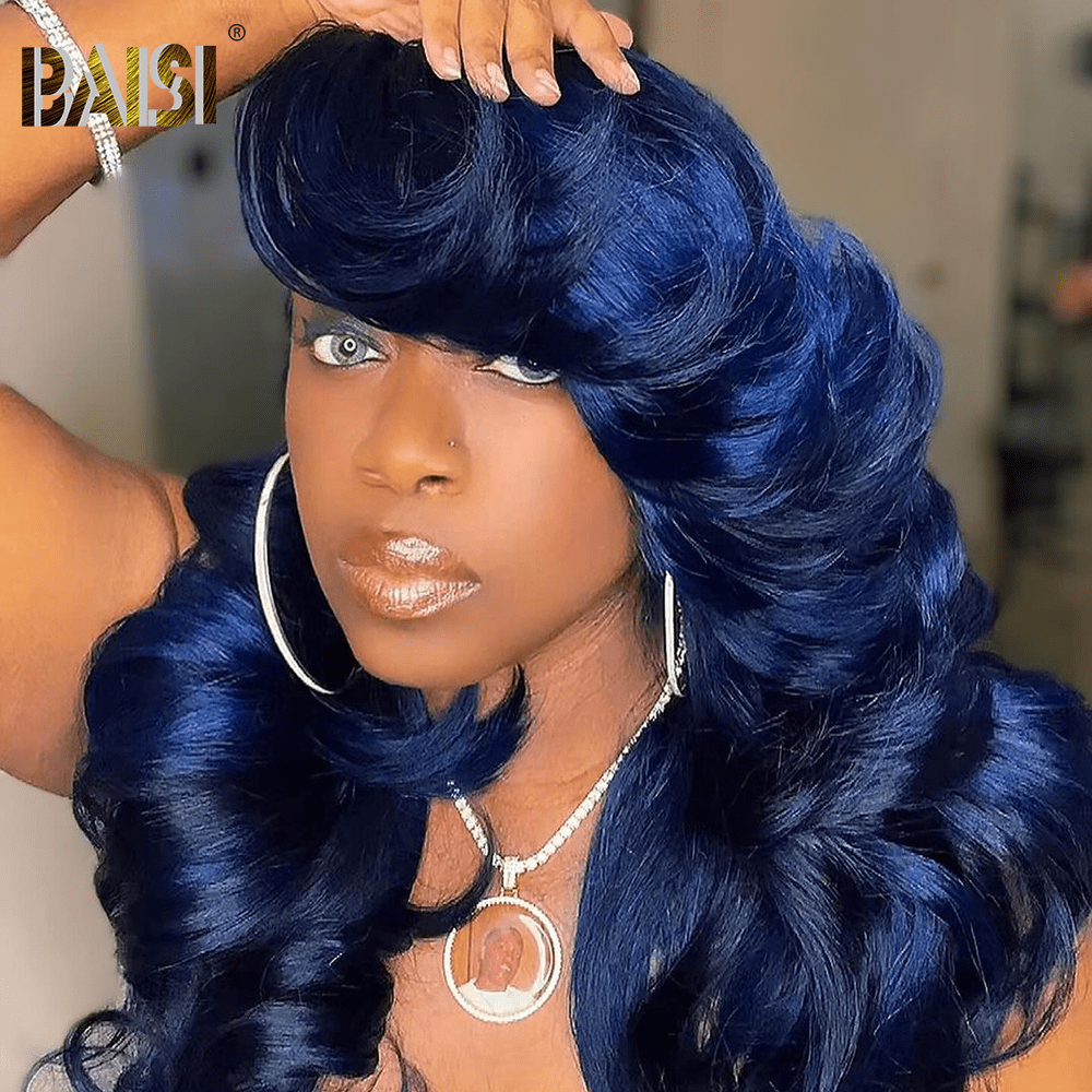 BAISI Shining Blue Body Wave Wig