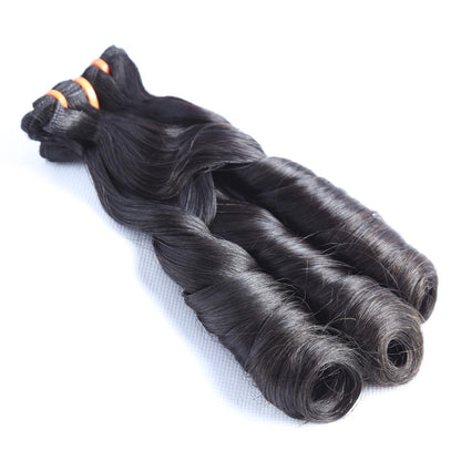 Top Grade Double Drawn 100% Virgin Hair Fumi Spring Curly Hair Weave