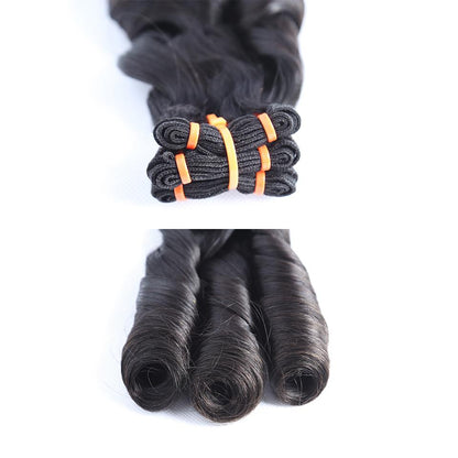 Top Grade Double Drawn 100% Virgin Hair Fumi Spring Curly Hair Weave