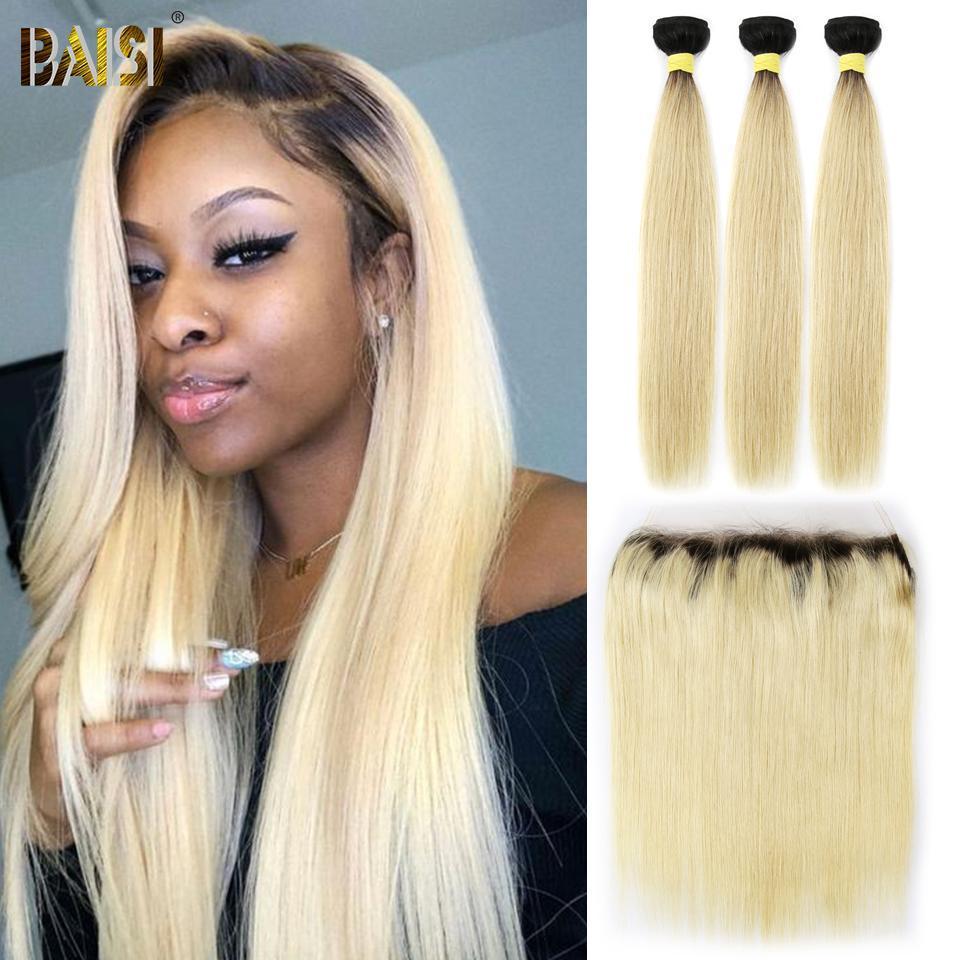 1B/613# Eurasian Straight Blonde Bundles with Frontal