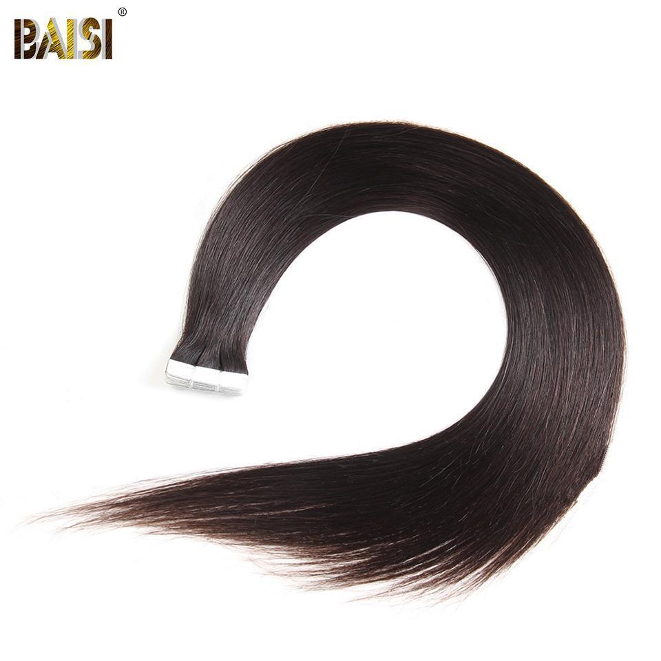 BAISI Straight Tape Hair,1B/2#/4#/99J#/613#/27#/Grey#/Burgundy