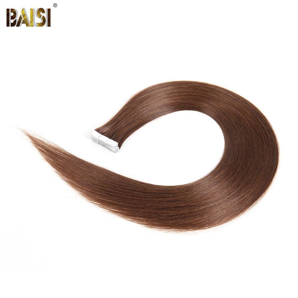 BAISI Straight Tape Hair,1B/2#/4#/99J#/613#/27#/Grey#/Burgundy