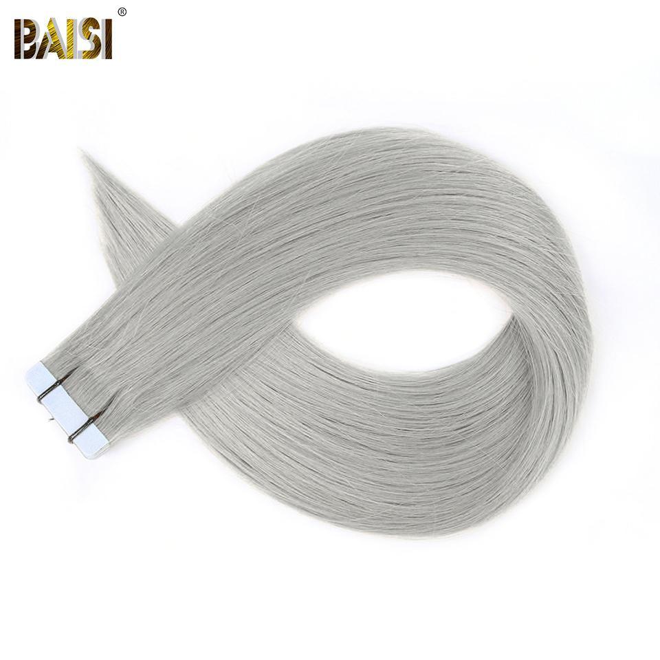 BAISI Straight Tape Hair,1B/2#/4#/99J#/613#/27#/Grey#/Burgundy