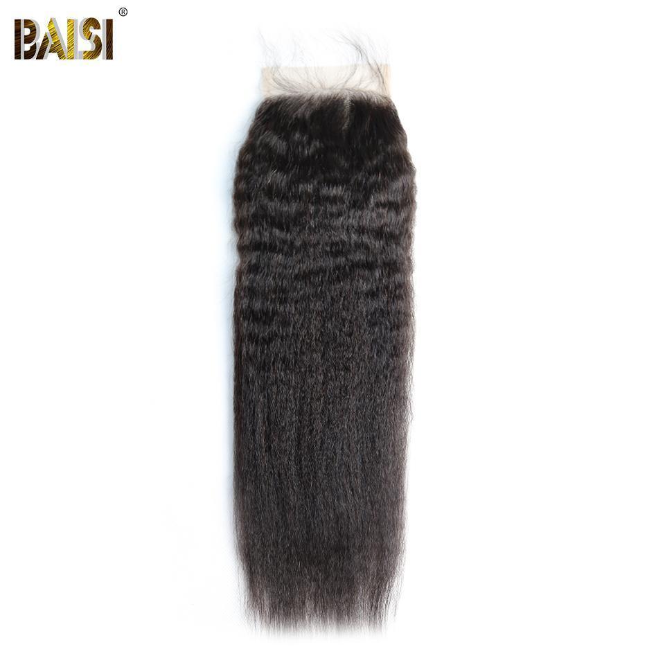 BAISI 10A Kinky Straight Lace Closure 4x4