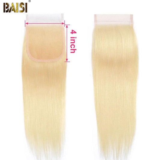 BAISI 10A Blonde #613 Straight Lace Closure 4x4