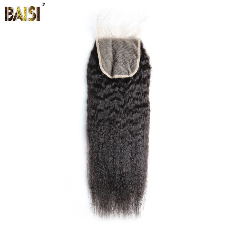 BAISI 10A Kinky Straight Lace Closure 4x4