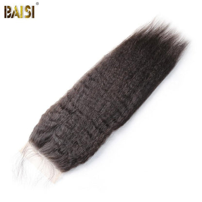 BAISI 10A Kinky Straight Lace Closure 4x4