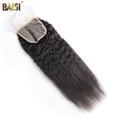 BAISI 10A Kinky Straight Lace Closure 4x4