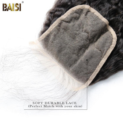 BAISI 10A Kinky Straight Lace Closure 4x4