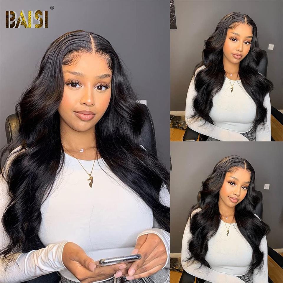 BAISI 12A Bleached Knots Body Wave Wig Preplucked