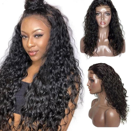 BAISI 12A Bleached Knots Water Wave Wig Pre plucked