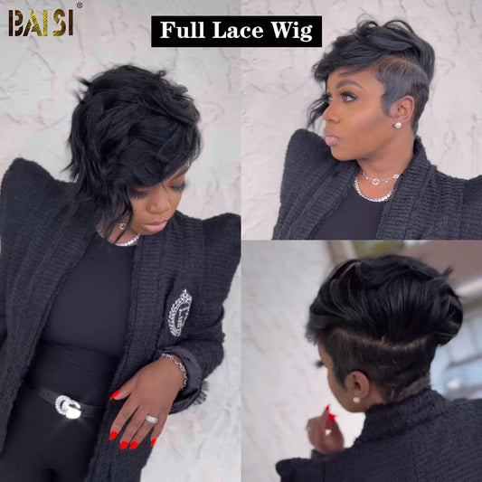 BAISI Full Lace Side Part With Wavy Wig