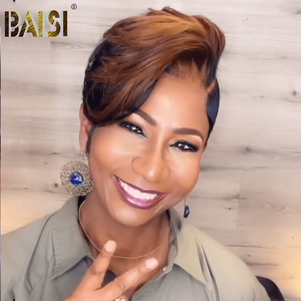 BAISI Full Lace With Highlight Short Wig