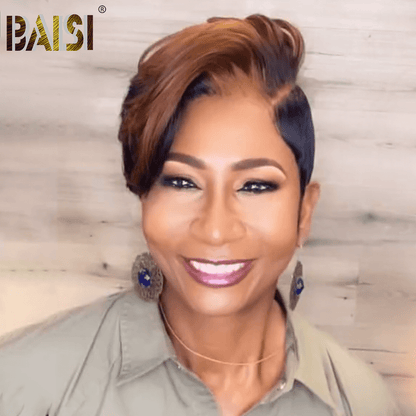 BAISI Full Lace With Highlight Short Wig