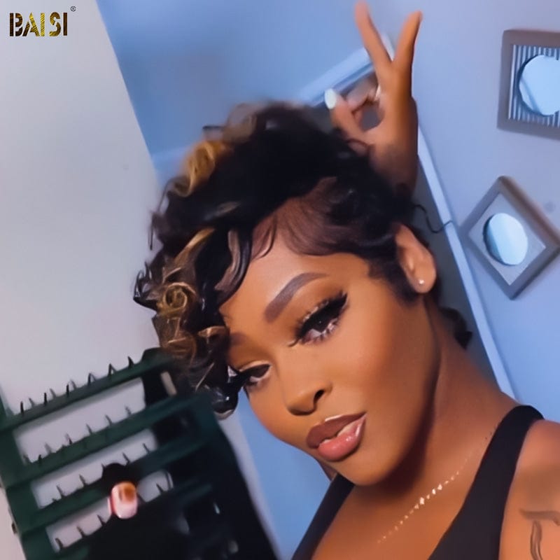 BAISI Highlight Finger Wave Lace Wig