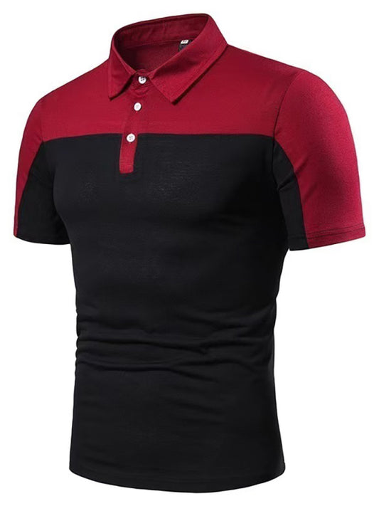 Men's Spring-Summer Lapel Collar Polyester Polo Shirt