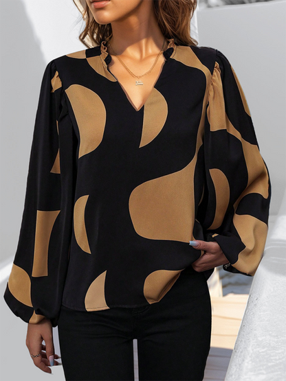 New Geometric Print Long Sleeve Shirt