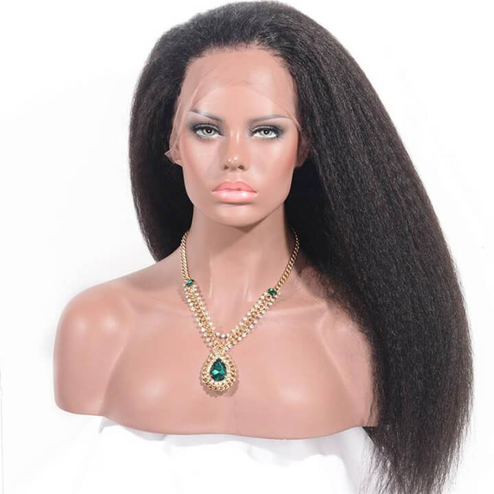 360 Pre plucked Kinky Straight Lace Frontal Wigs With Baby Hair