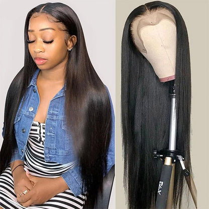 13x2 Frontal Wig Virgin Straight Lace Front Wig HD Human Hair Lace Wigs 32 Inch - Healthier Me Beauty, LLC