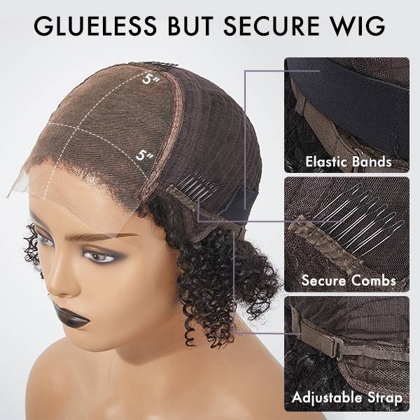 VIP Discount | Boho-Chic | Chestnut Brown Highlights Bohemian Curly 5×5 Closure Lace Glueless Mid Part Long Wig 100% Human Hair