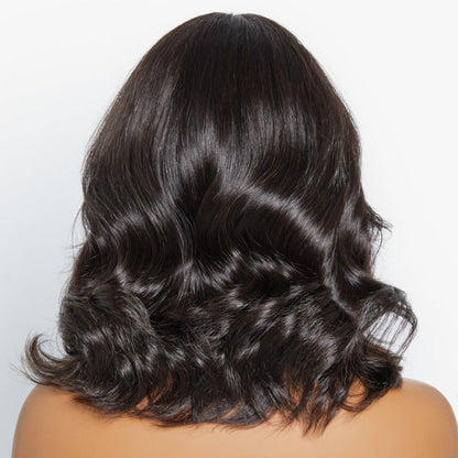 Points Rewards | Glueless Beginner Friendly Soft Wavy Curls Bob Wig With Bangs 100% Human Hair