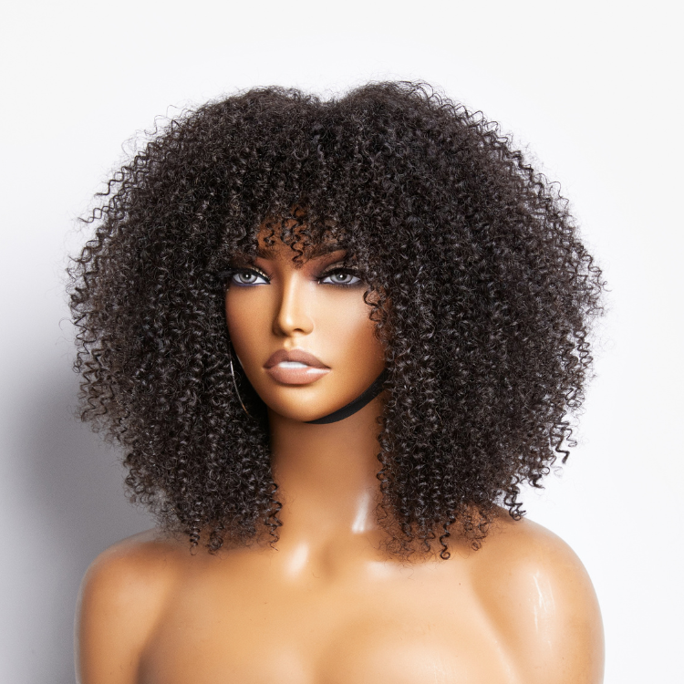 VIP Discount | Ready To Go Bouncy Jerry Curl Glueless Minimalist Lace Wig With Bangs