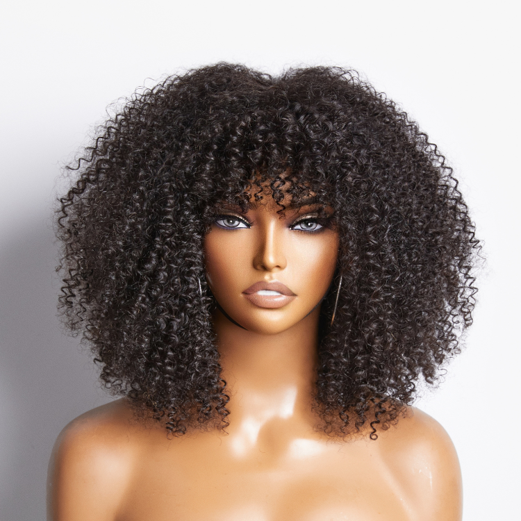 VIP Discount | Ready To Go Bouncy Jerry Curl Glueless Minimalist Lace Wig With Bangs