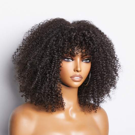 VIP Discount | Ready To Go Bouncy Jerry Curl Glueless Minimalist Lace Wig With Bangs