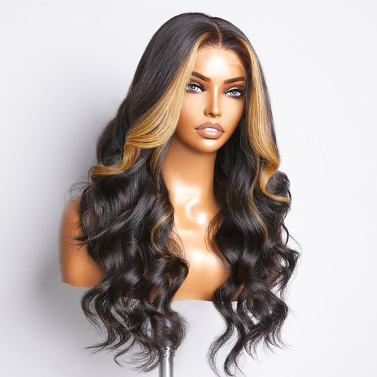 VIP Discount | Face-framing Blonde Highlight Layered Cut Loose Body Wave 5x5 Closure Undetectable HD Lace Wig