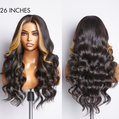 VIP Discount | Face-framing Blonde Highlight Layered Cut Loose Body Wave 5x5 Closure Undetectable HD Lace Wig