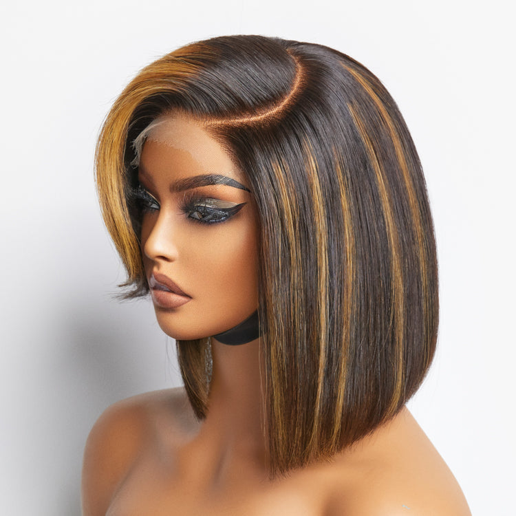 VIP Discount | Limited Design | Mix Ombre Highlights Glueless 5x5 Closure HD Lace Bob Wig