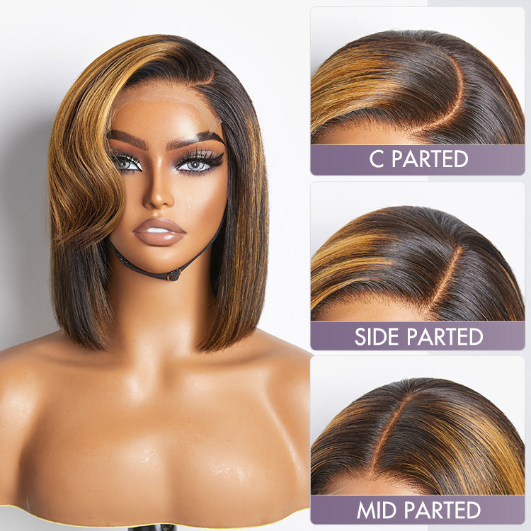 VIP Discount | Limited Design | Mix Ombre Highlights Glueless 5x5 Closure HD Lace Bob Wig