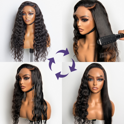 Points Rewards | Wet and Wavy Loose Ocean Wave C Part Glueless 5x5 Closure Lace Wig