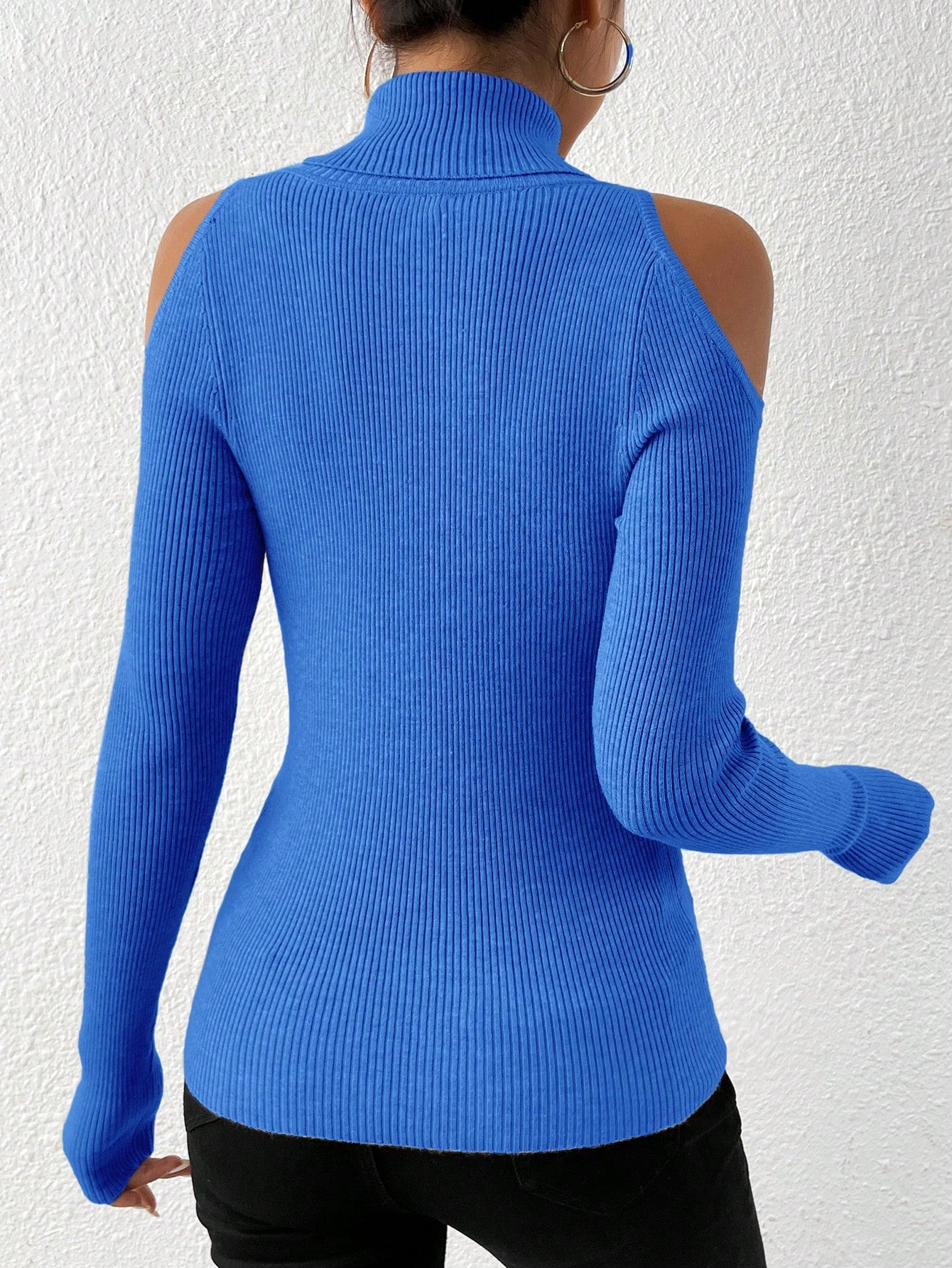 Privé Turtleneck Cold Shoulder Sweater