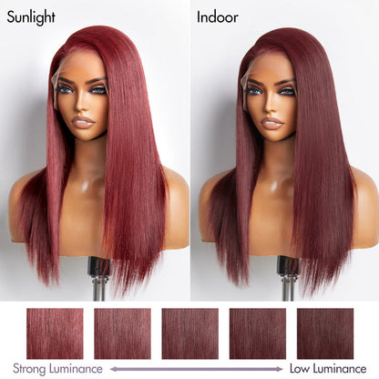 VIP Discount | Reddish Bronze C Part Multiplicity Styling Straight Glueless 13x6 Frontal Lace Ear-to-ear Wig