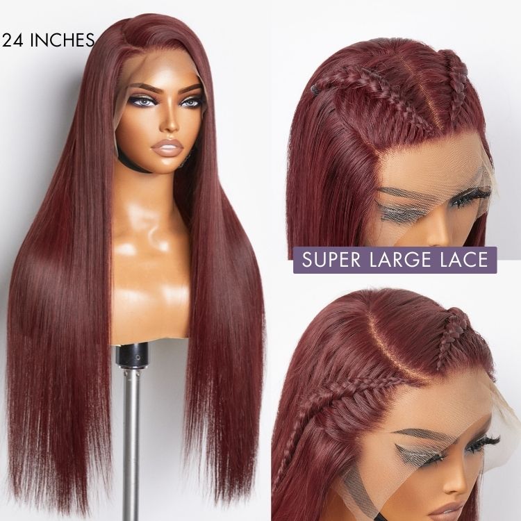 VIP Discount | Reddish Bronze C Part Multiplicity Styling Straight Glueless 13x6 Frontal Lace Ear-to-ear Wig