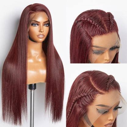 VIP Discount | Reddish Bronze C Part Multiplicity Styling Straight Glueless 13x6 Frontal Lace Ear-to-ear Wig