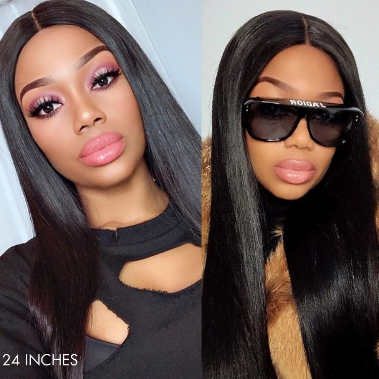 Newbie Only | Effortless Straight 4x4 Closure Lace Glueless Mid Part Long Wig 100% Human Hair