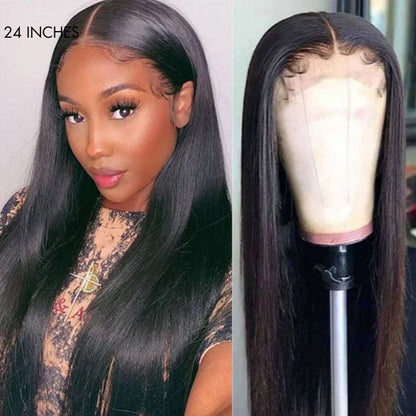 Newbie Only | Effortless Straight 4x4 Closure Lace Glueless Mid Part Long Wig 100% Human Hair