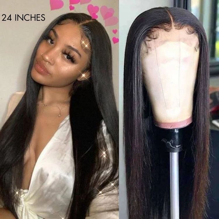 Newbie Only | Effortless Straight 4x4 Closure Lace Glueless Mid Part Long Wig 100% Human Hair