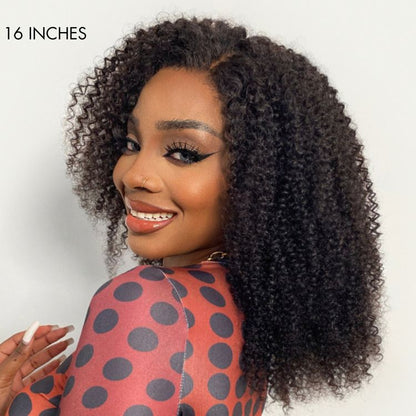 Newbie Only | Afro Curly Glueless Free Parting Undetectable Invisible 13x4 Lace Frontal Wig | Real HD Lace