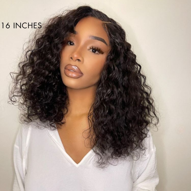 VIP Discount | Shoulder-length Pre-plucked Black / Chesnut Brown Glueless Bouncy Curls Minimalist Undetectable HD Lace Long Wig 100% Human Hair