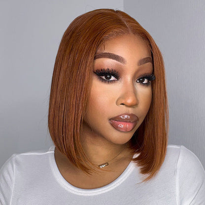 Points Rewards | Beginner Friendly Sugar Maple 4x4 Closure Lace Glueless Mid Part Bob Wig 100% Human Hair