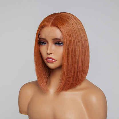 Points Rewards | Beginner Friendly Sugar Maple 4x4 Closure Lace Glueless Mid Part Bob Wig 100% Human Hair